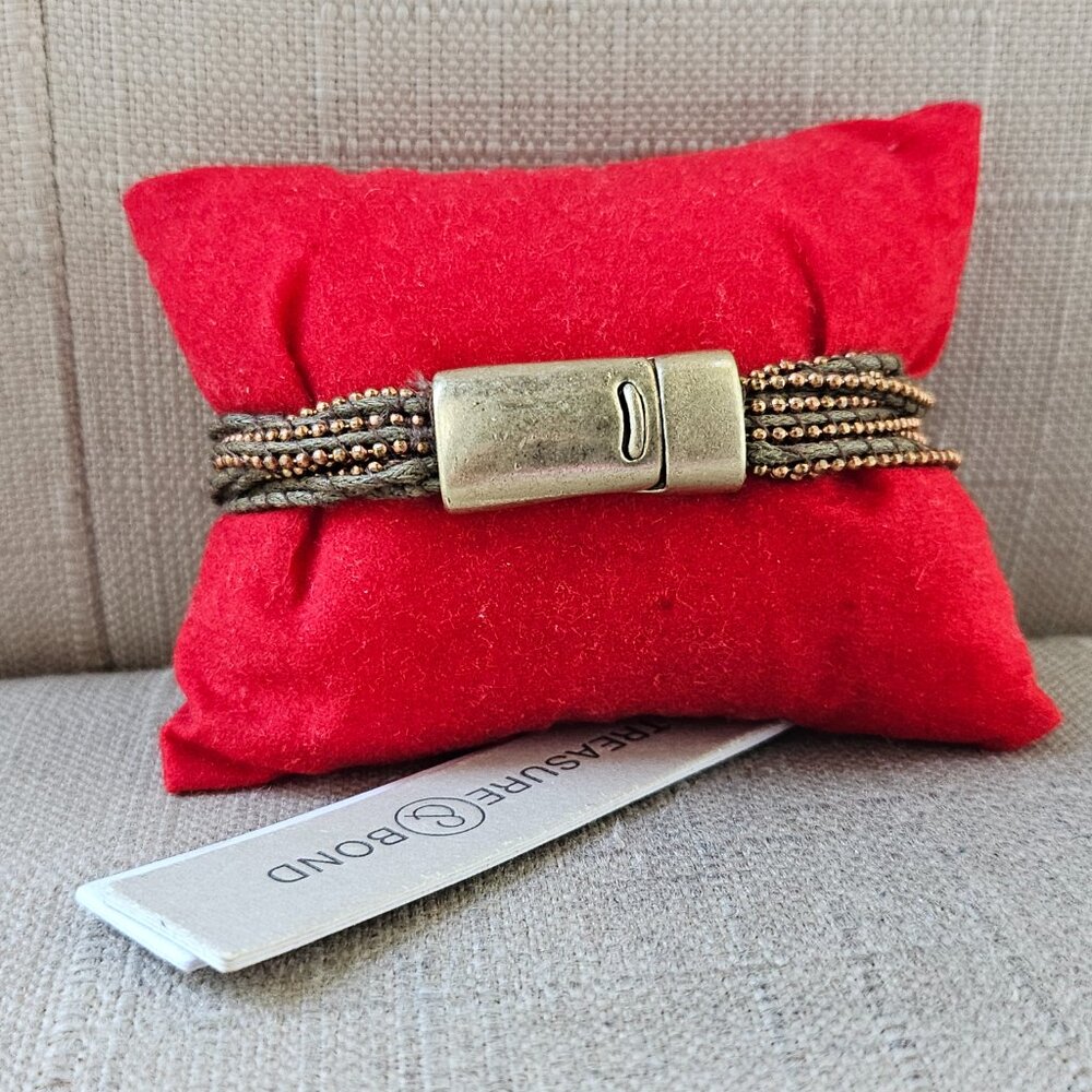 Treasure & Bond Girls Bracelet Brown Wrist Band Magnet Closure New $35 - Picture 2 of 16